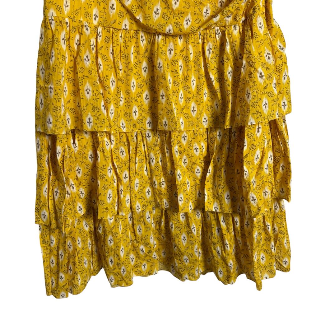 Veronica Beard Virginia Sun Yellow One Shoulder Floral Tiered Maxi Dress Size 16 - Picture 10 of 16